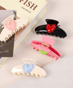 Thickened heart-shaped hair clip 9.5cm claw clips ‌Half-up clips