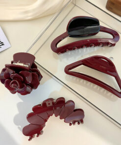 Vampire Red French-style hair clips Bun clips Half-up clips claw clips high-performance acetate